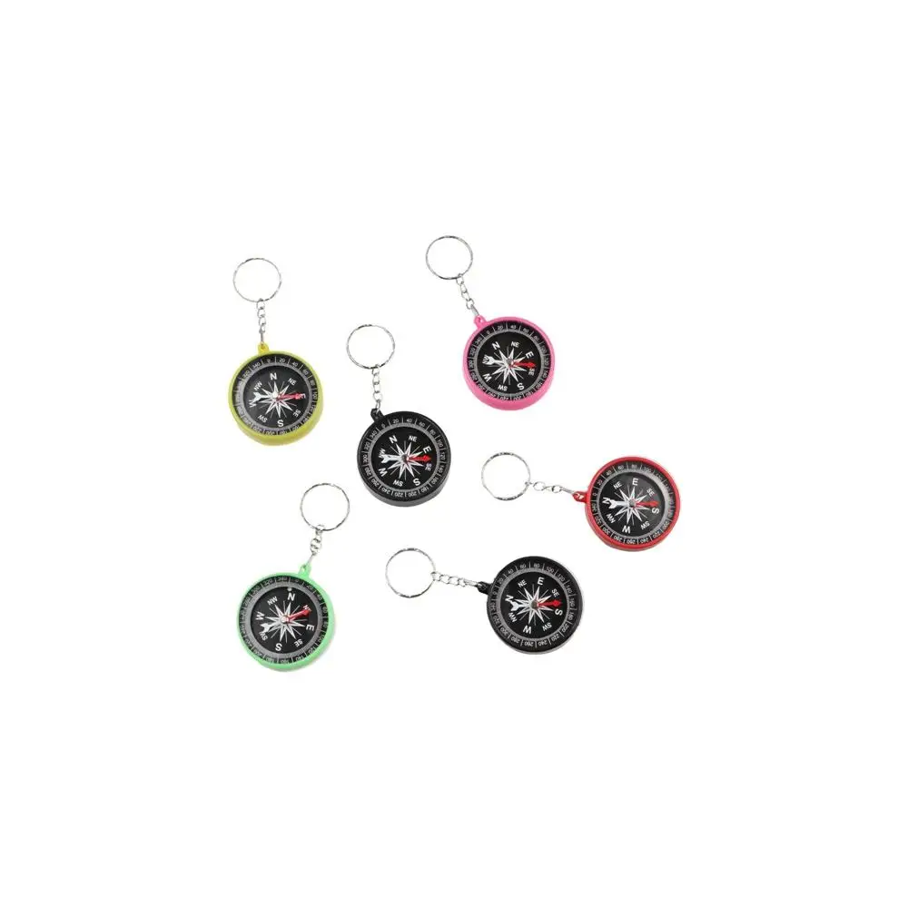 Camping Pocket Compass Keychain Climbing Hiking Mini Compass Pendant Cycling Random Color Navigation Tools Backpack Decor