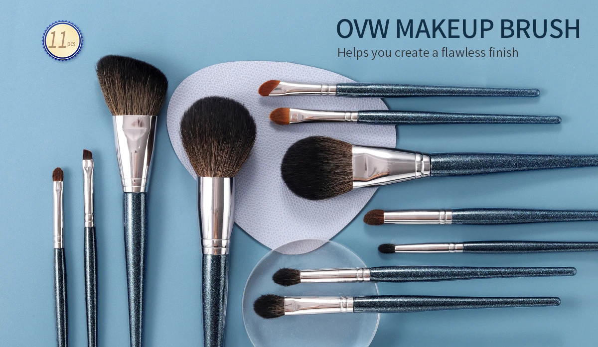 OVW 11pcs Makeup Brushes Set Cosmetic Powder Eye Shadow Foundation Blush Blending Concealer Beauty Make Up Tool Brushes