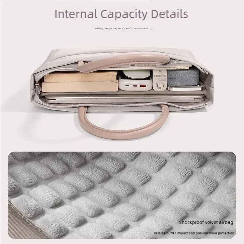 Lightweight Waterproof Large Capacity Ladies Laptop Handbag Simple Urban Style Office Bag for 16 Inch Notebook Computer