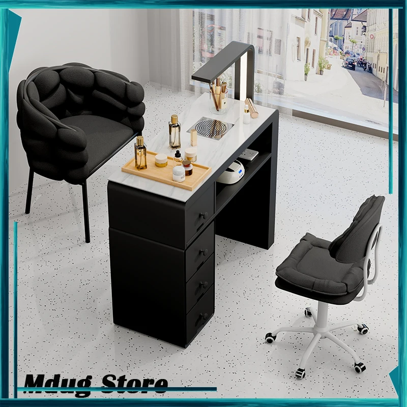 

Black Organiser Nail Table Light Collector Equipment Chair Nail Table Polish Nordic Art Mesa De Manicura Furniture Salon