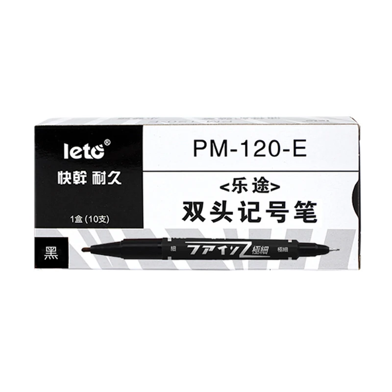 Twin Tip Permanent Art Markers Pens, Fine Point, Waterproof, Oily, Black,Red,Blue Ink, Painting, Office, School Supplies, 10Pcs