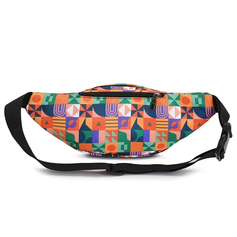 New Nylon Colorful Waist Bag Women's Shoulder Bags Fashion Sports Equipment Outdoor Printing Plaid Pattern Wallet Leisure