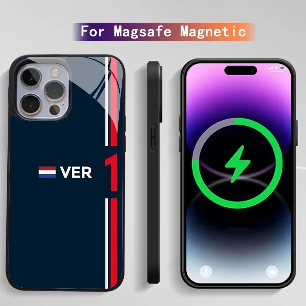 F1 2022 - #1 Verstappen Phone Case IPhone 15 14 13 Pro Max 11 12 Mini Alex Mirror Magsafe Wireless Charging Cover