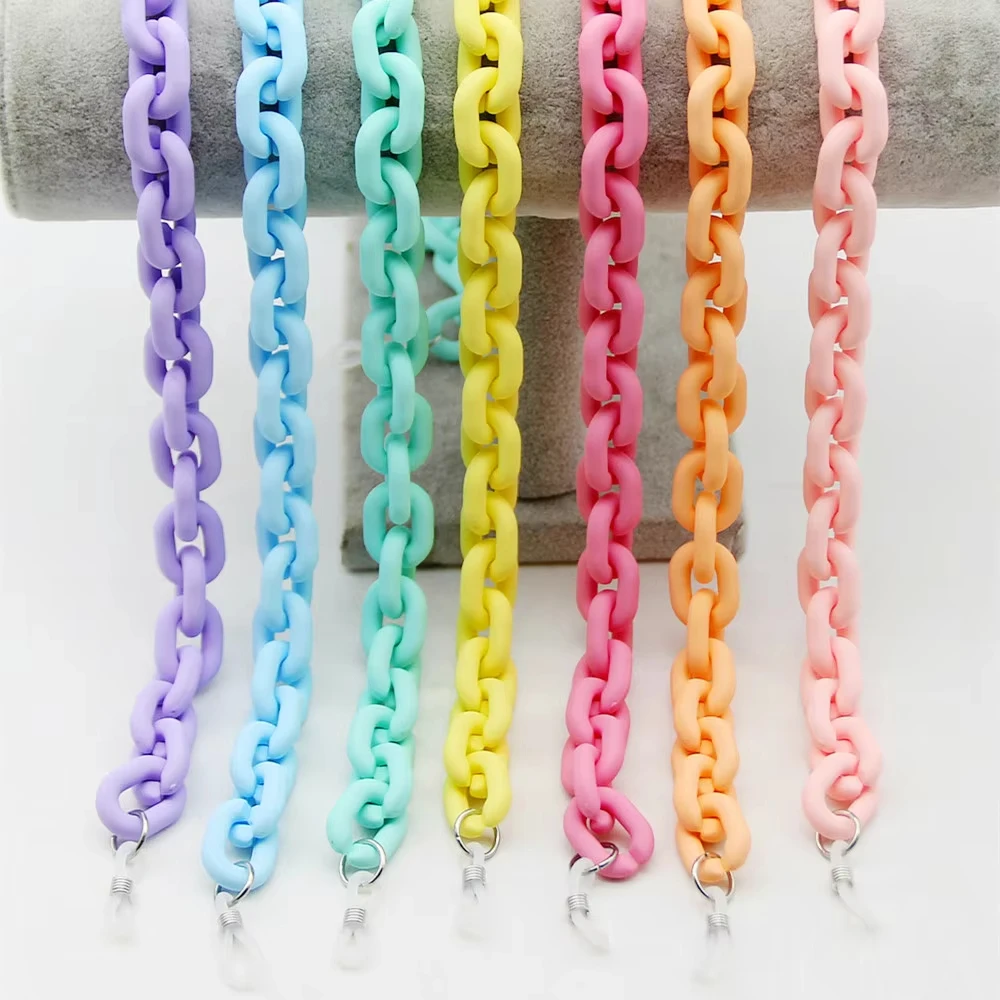 Macaron Color Matte Oval Link Acrylic Glasses Chain for Women Fashion Sunglasses Chains Lanyard Neck Strap Cord Jewelry Gifts