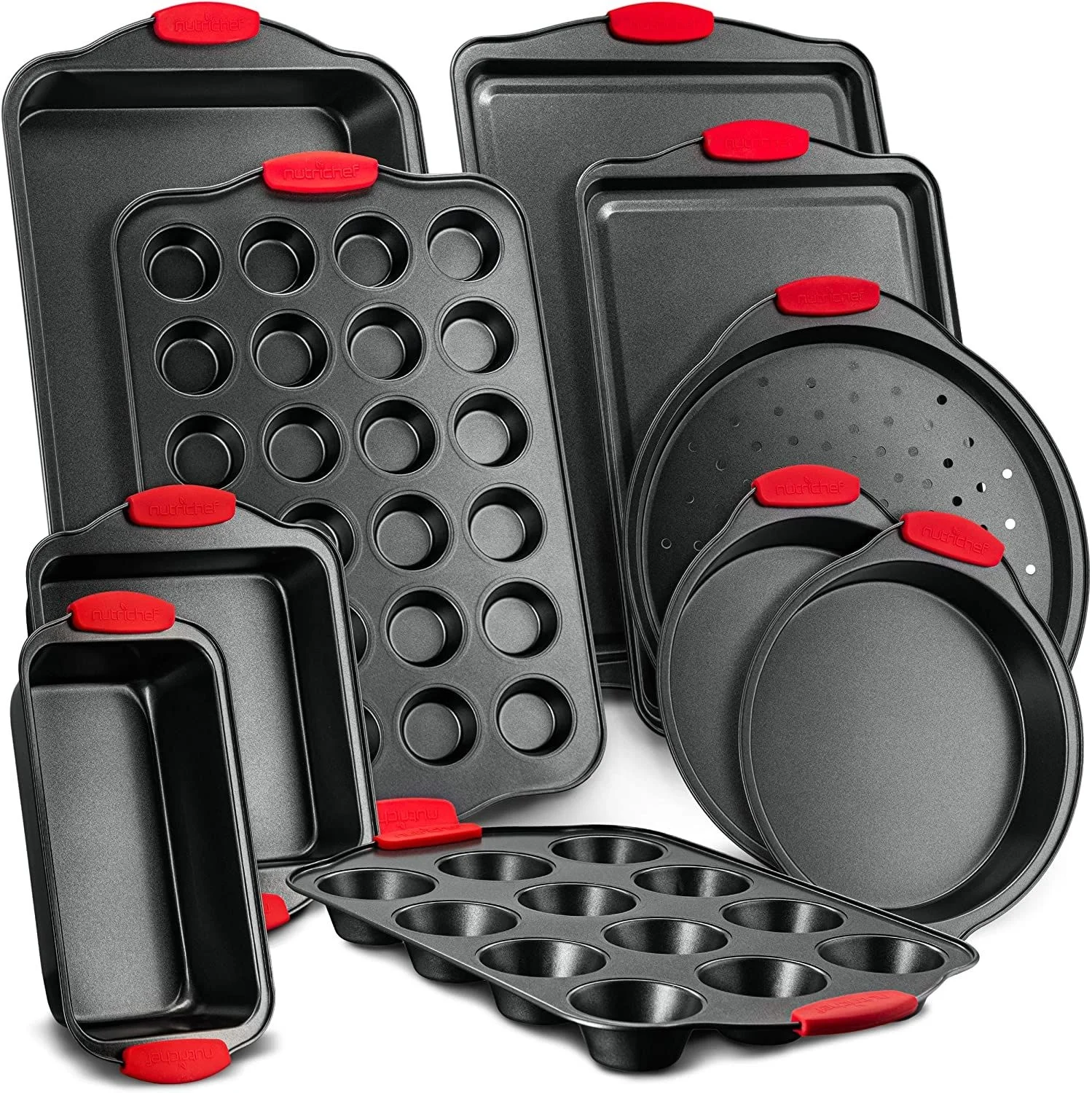 

Best Quality 10-Piece Non-Stick Carbon Steel Oven Bakeware Set with High-Temperature Silicone Handle for Baking Cakes