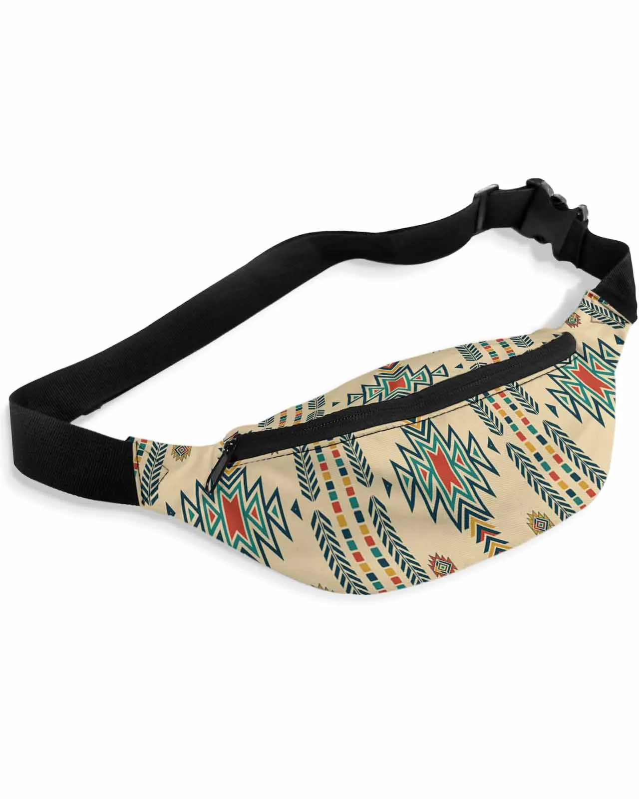 Bohemian Aztec Moroccan Rural Farmhouse  Women Waist Bag Fanny Pack Belt Bag Wallet Pouch Waterproof Banana Hip Bags