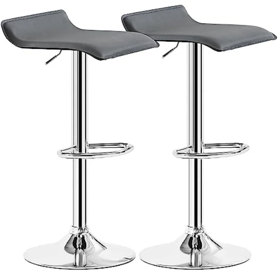 

Bar Stools Swivel Bar Chairs Counter Bar Stools with Height-Adjustable Modern Armless PVC Stools for Kitchen/Island/Bar/Dining