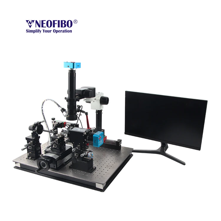 Neofibo PMF-421P-10CH متعدد النواة 10 قنوات Y-Waveguide مكون نظام محاذاة الألياف البصرية