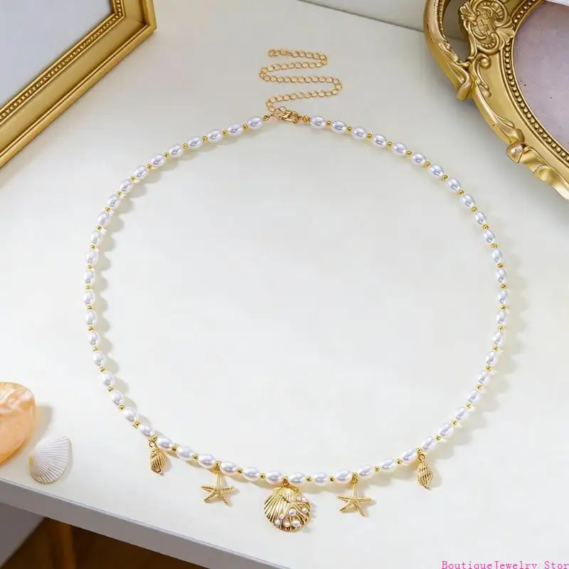 E1PE Stylish 3Pcs Belly Piercing Chains Featuring Marine Shell Motifs Waist Jewelry