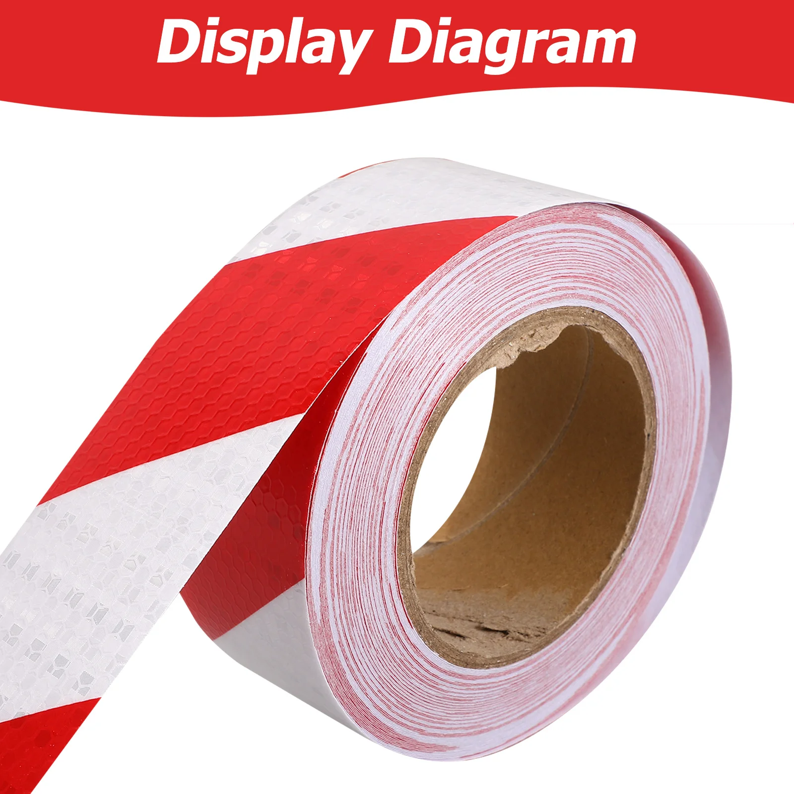 1 Roll Reflective Warning Tape Bright Diagonal Stripes For Concrete Driveway Outdoor Indoor Use Vehicles Roads Construction