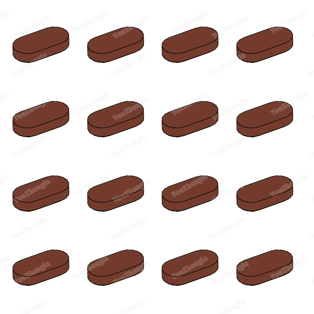 1126 Building Block Tile Round 1x2 Oval Parts Assembly MOC Figures Street Scene Mecha Gear Scene Match Model Boys Gifts DIY Toys