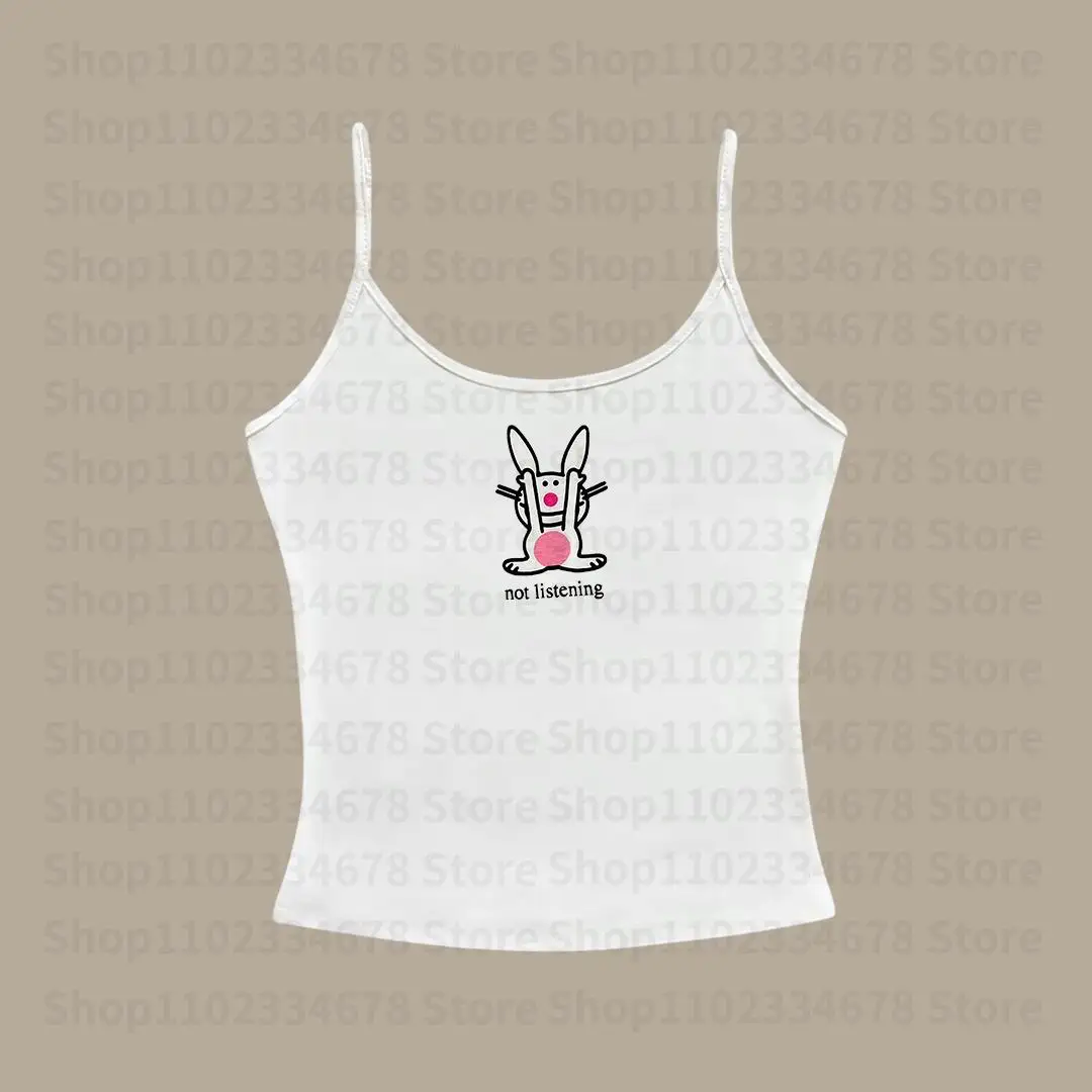 Estetica Vintage Harajuku Slim canotta per le donne Grunge Print senza maniche Graphic Crop Top Streetwear Punk Emo Girl 2000s Top