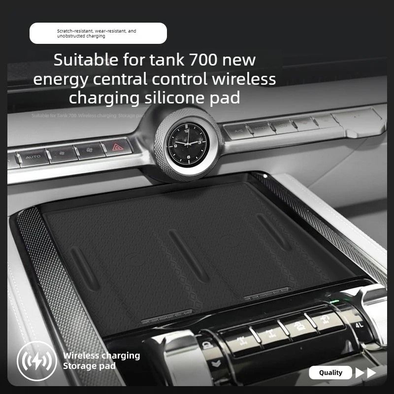 

For 2024–2026 Tank 300 Hi4-Z/T Center Console Anti-Slip Mat Supports Wireless Charging Silicone Mat Dust-Proof Mats