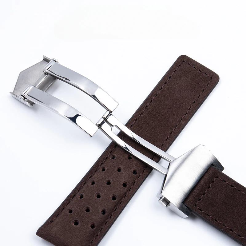Acessórios de relógio de couro genuíno para tag heuer série super respirável design pulseira de relógio fivela dobrável 20 22 24mm