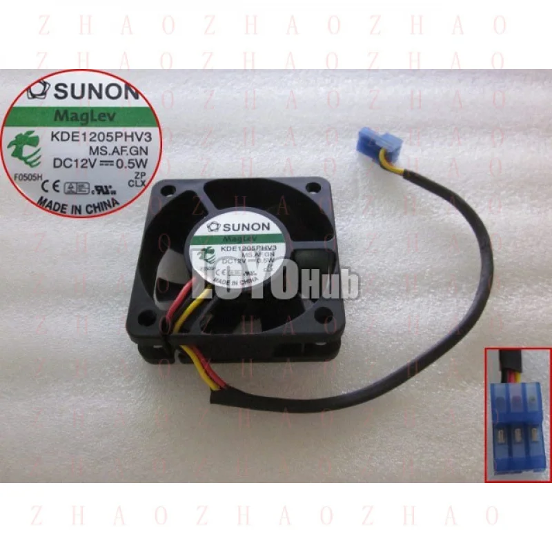L+  For SUNON KDE1205PHV3 5015 12V 0.5W CPU cooling fan 3wire 3-pin