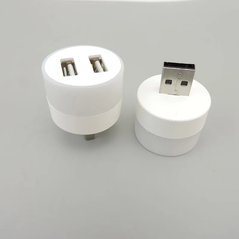 2way  Reading white warm Night Small Light USB splitter Plug Lamp Mobile Power Charging Small Book Lamps LED Eye Protection p1