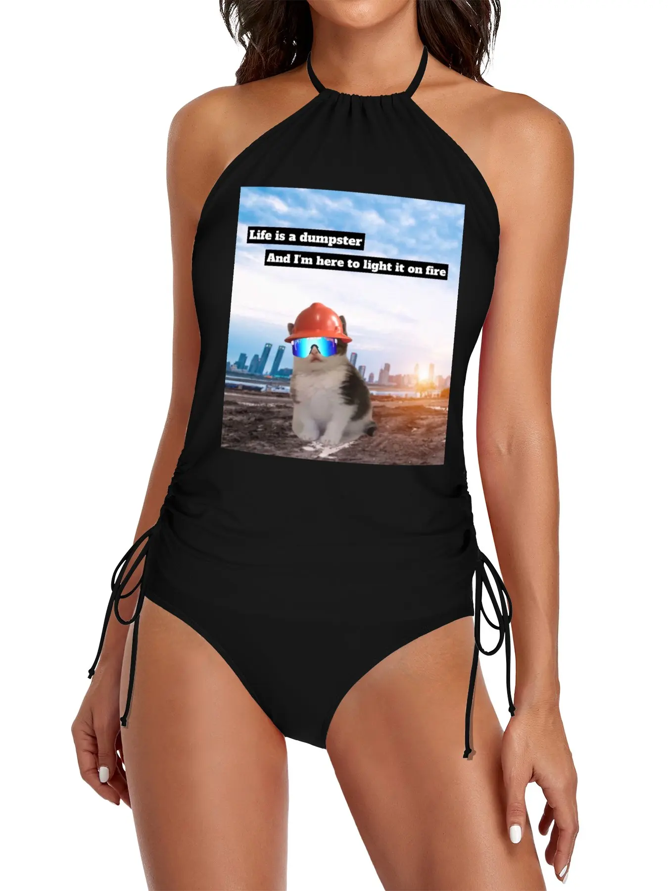 

Beans Dumpster Fire Split Swimsuit Set Swimsuit women's beach women's bikinis 2025 Women beach
