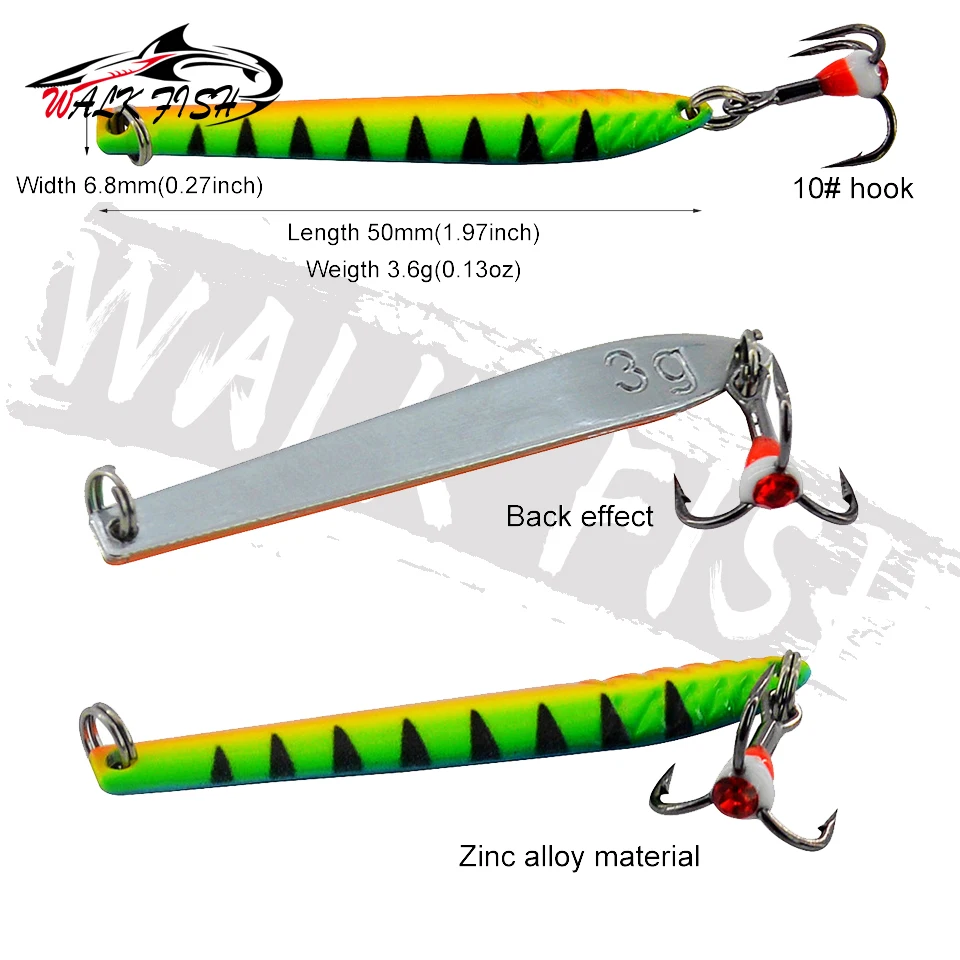 WALK FISH Jig de pesca en hielo – Cuchara de invierno metálica - imagen 3