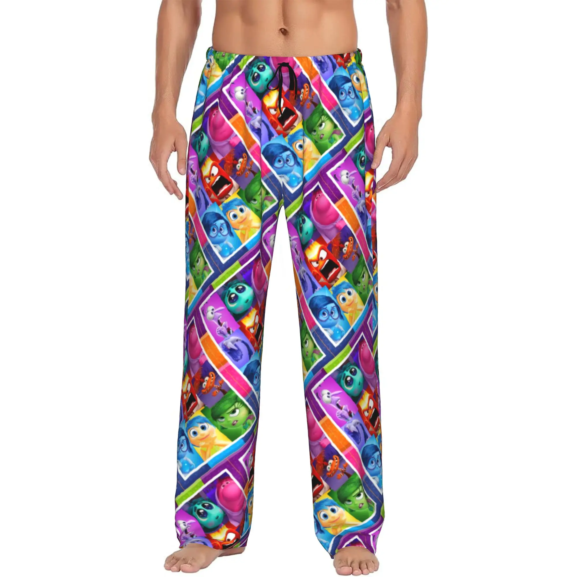 

Custom Printed Men I-Insides Cartoon Out Pajama Pants Sleepwear Sleep Lounge Bottoms with Pockets