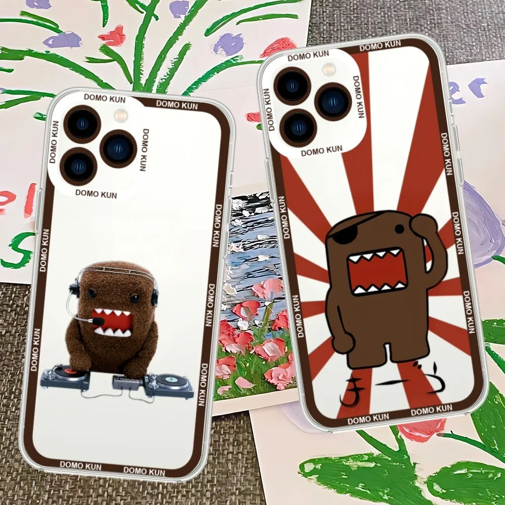 Cute Domo kun Phone Case For Samsung S21 S22 S23 PLUS lite ULTRA Transparent Border Shell