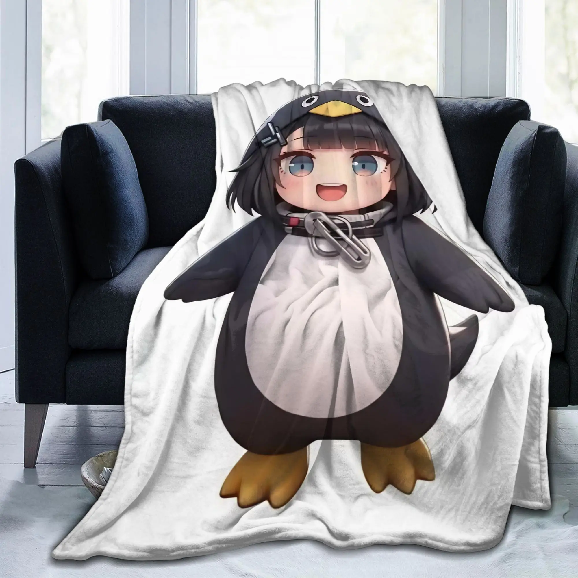 Ark-nights Endministrator Penguinistrator Gugugaga Blanket Cute Flannel Vintage Soft Bedding Throw Blanket Textile Decor Travel