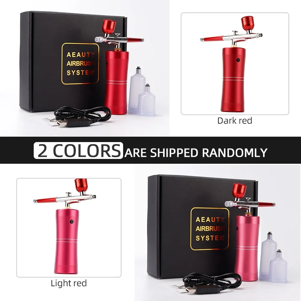 Mini Airbrush Set Air Compressor Airbrush Paint Spray Gun USB Rechargeable Oxygen Injector For Nail Art Tattoo Craft Cake