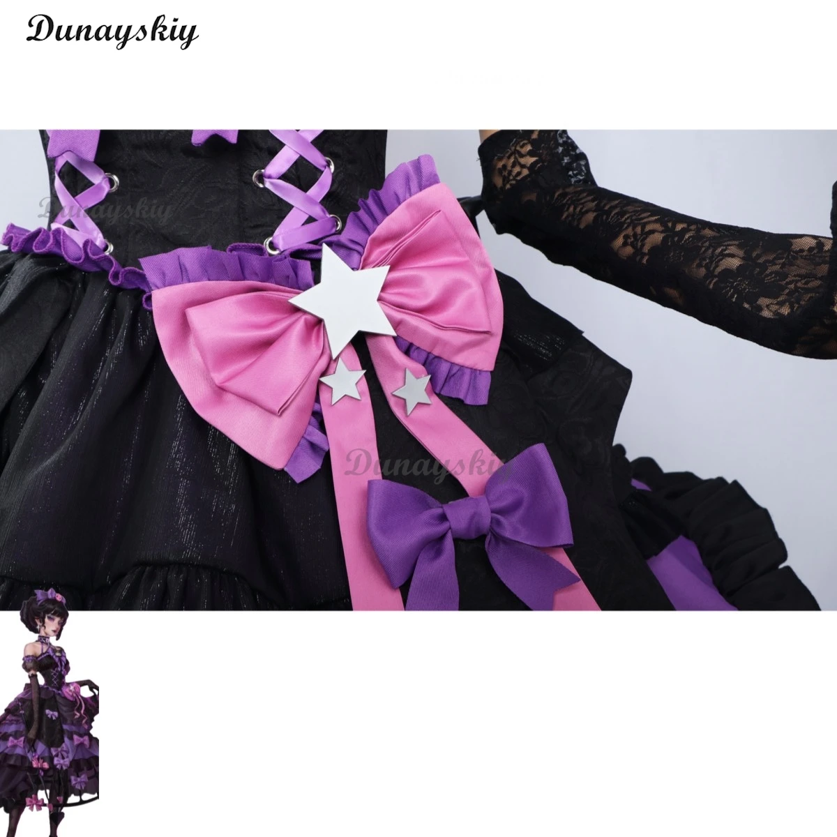 Game Identiteit Ⅴmary Bloody Queen Cosplay Kostuum Lala Teamleden Zwart Paars Lolita Prinsessenrok Pruik Vrouw Mooi Pak