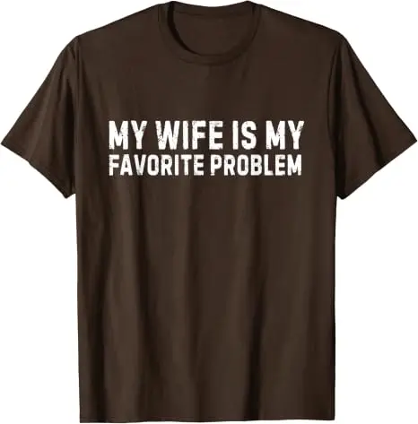 Y2k „Ehefrau“ Sarkastisches Witz-T-Shirt, Humor „Ich liebe meine Frau“ Grafik-T-Shirt, Persönlichkeit „Meine Frau ist mein liebstes Problem“ Lustiges Shirt – Detail 16