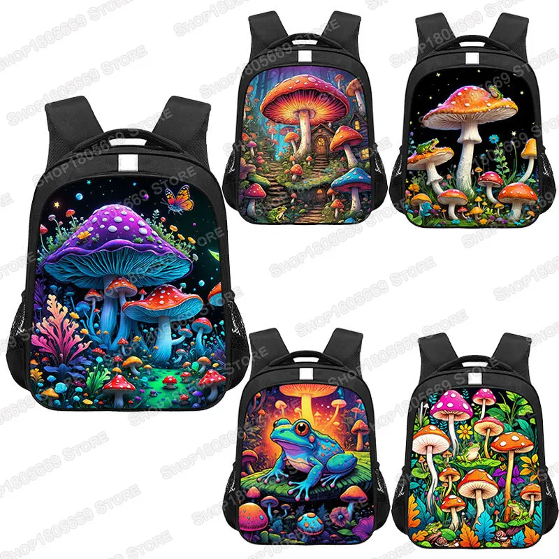 

Fantasy Mushroom Butterfly Frog Graphic Print Backpack for Teenager Children School Bag Women Daypack Laptop Bookbags for Travel