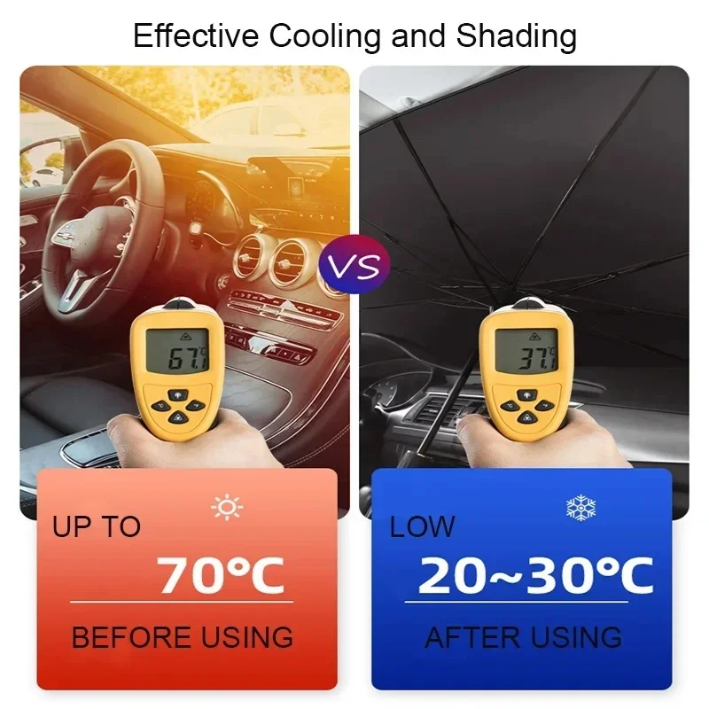 Car Windshield Sun Shade Umbrella Foldable Car Sunshade Front Window Cover for UV Ray Block & Sun Heat Car sunshade umbrella