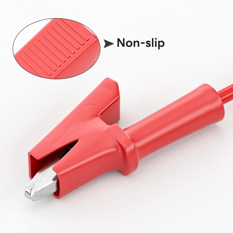 Crocodile Clip 5PCS 4mm Stackable Colorful Silicone Banana Plug to Alligator Clip Multimeter Test Probe Lead Wire Cable 1M