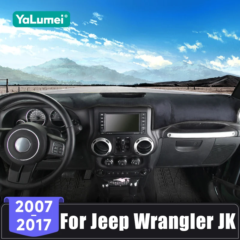 

For Jeep Wrangler JK 2007 2008 2009 2010 2011 2012 2013 2014 2015 2016 2017 Car Dashboard Cover Instrument Panel Anti UV Pads