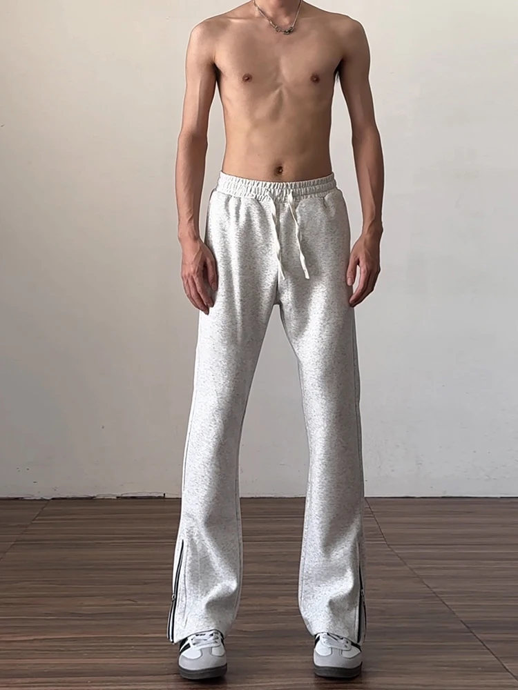 

Мужские спортивные брюки прямого кроя, летние, длинные, для подростков, в американском стиле, повседневные, с разрезами, модные, молодежные