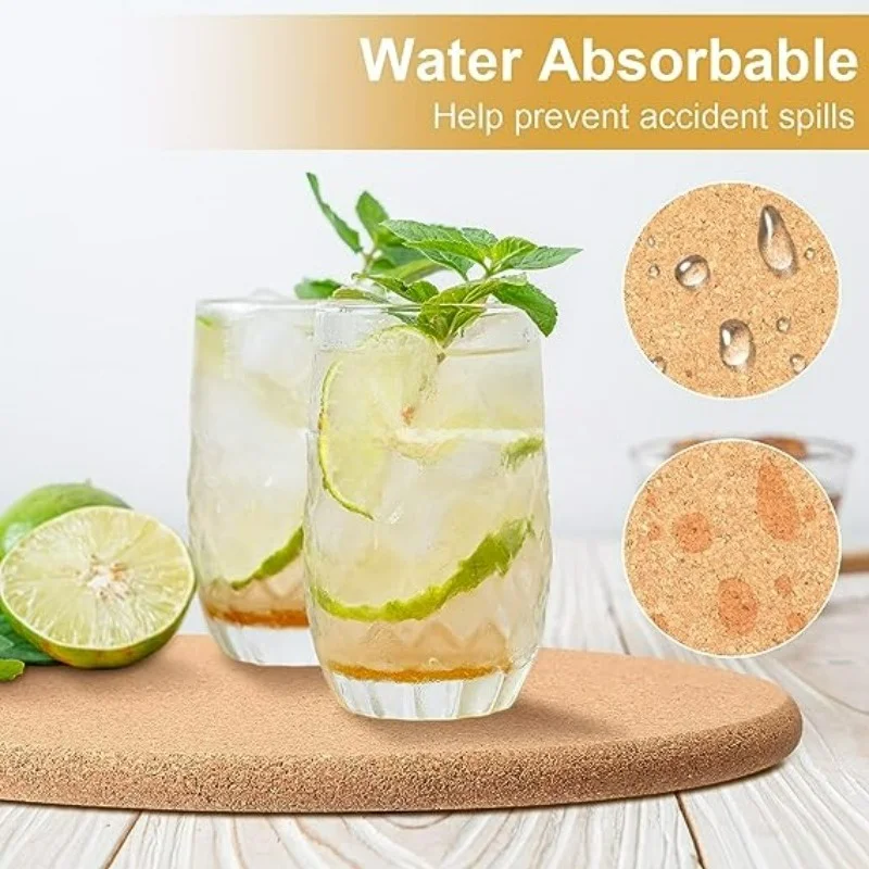 5-30pcs Cork Coaster, Wooden Pad for Drink,Absorbent Heat Resistant Reusable Tea or Coffee Non-Slip Coaster for Table Crafts