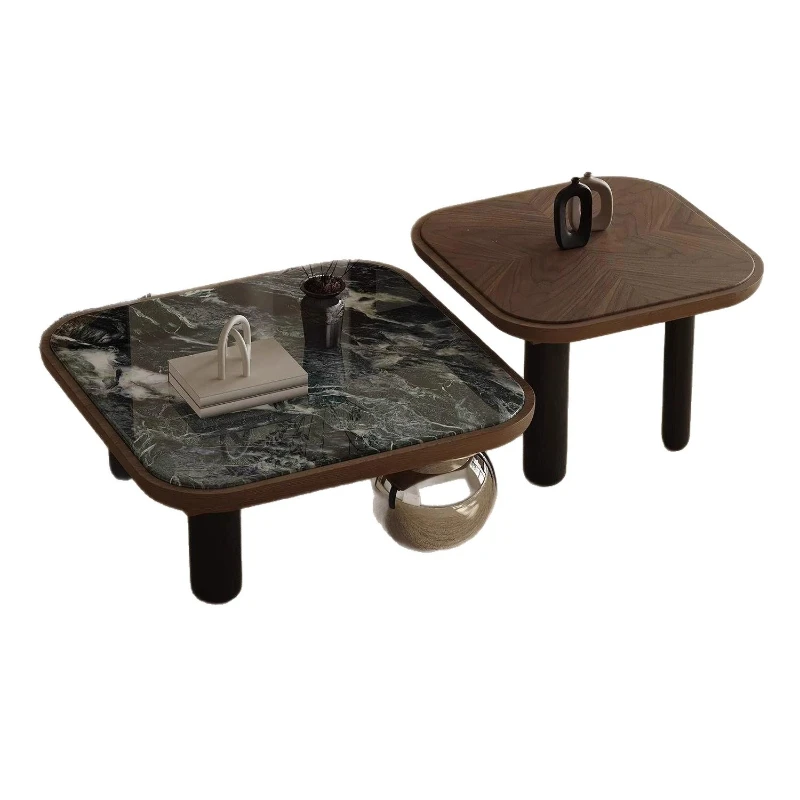 Italian minimalist, marble square table, simple Japanese style