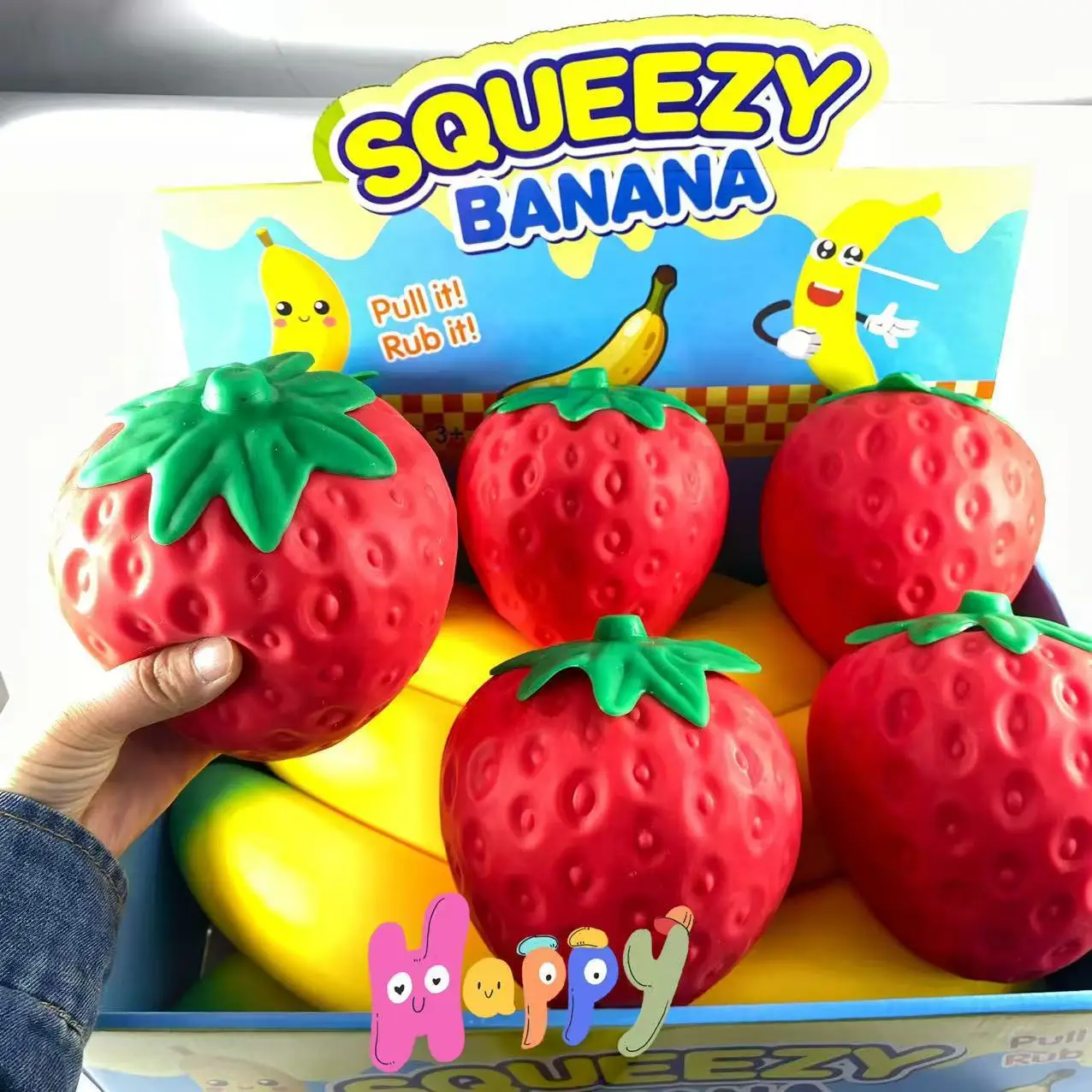Slow Rising Sensory Toy Jumbo Strawberry Squeeze Fidget Squishy Stress Relief Large Fruit Desktop Decoration Kids Antistress Toy