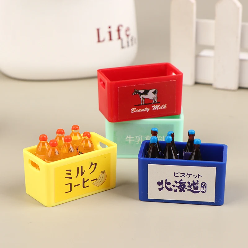 1Pc Dollhouse Miniature Simulation Milk Basket Modle Kitchen DIY Doll House Accessories