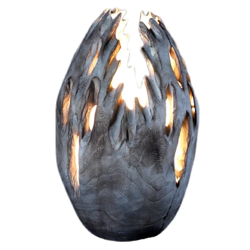 

Professional handmade log craft floor lamps, pastoral warm homestay hotel decorative lamps