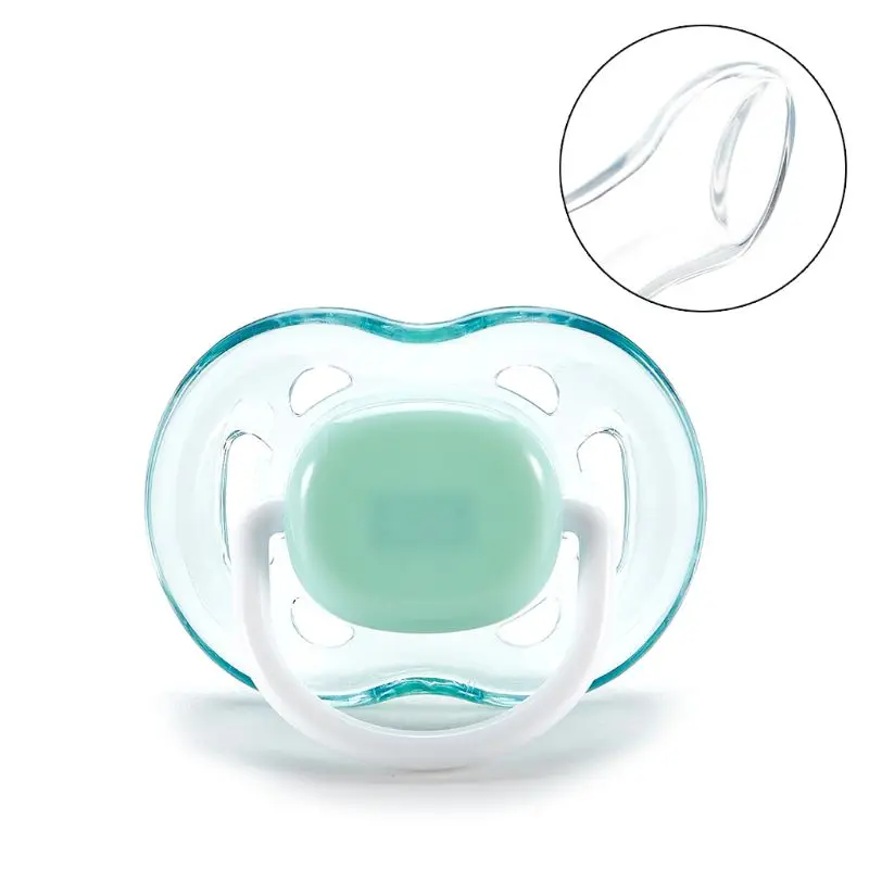 

Silicone Nipple Baby Pacifiers Soother Solid Color Toddler Orthodontic Nipples Teether Pacifier with Handle