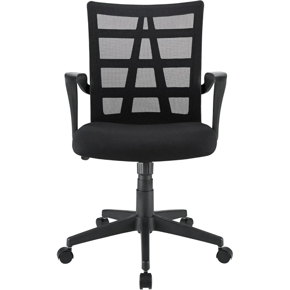 Mesh/Fabric Mid-Back Task Chair Black Compliant Gamer Pc Chair Computer Armchair Gaming Office Ergonomic Swivel Comfortable