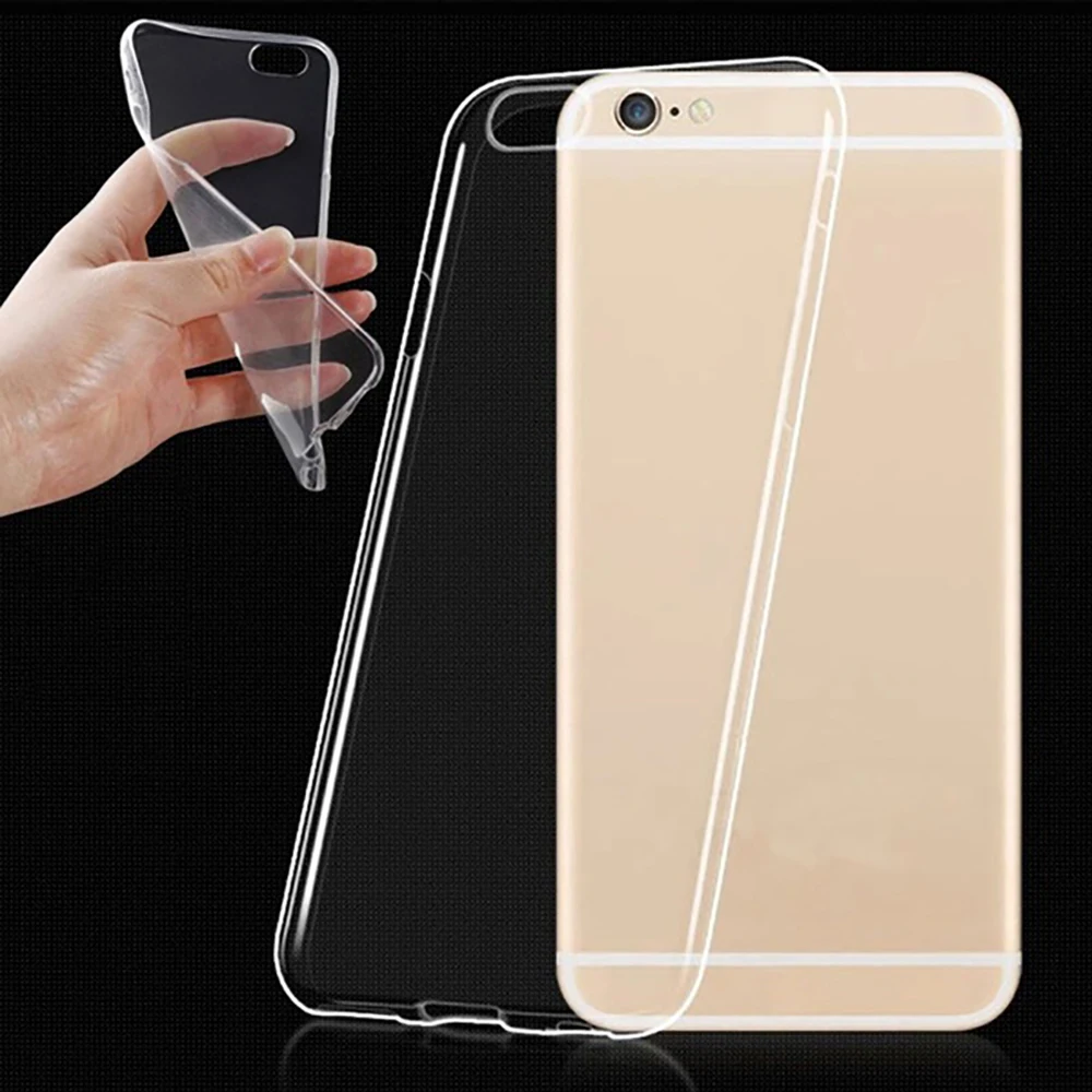 Funda de teléfono transparente para iPhone 6 Plus, carcasa trasera transparente de silicona TPU suave para iPhone 6S Plus