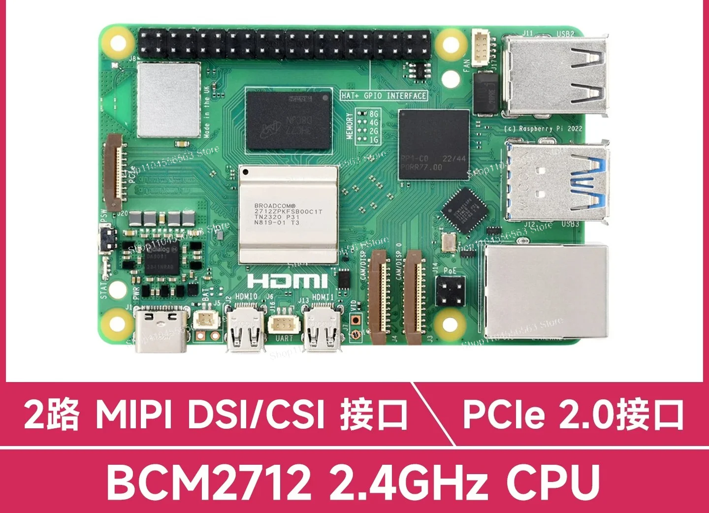 The 5th generation 2/4/8GB development board kit is an open-source hardware.