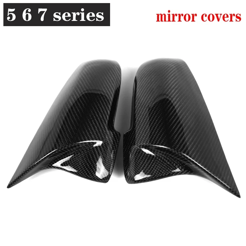 For BMW 5 6 7 Series F10 F12 F13 525 530 Shells Rearview Cap Real Carbon fiber rear view mirror case cover Car Accessories