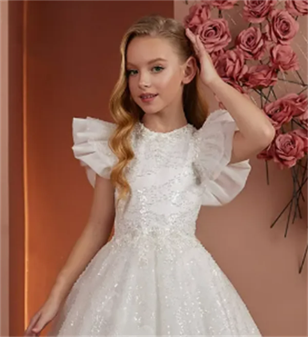 Robe à Fleurs en Tulle Blanc pour Fille, Applique de Mariage, Élégante, pour ixd'Anniversaire