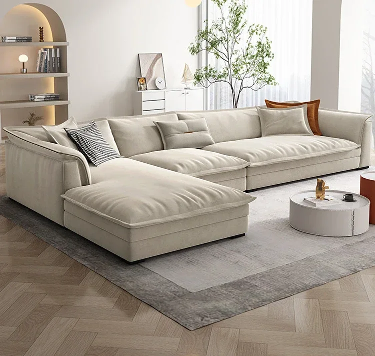

Italian Minimalist Suede Fabric Sofa Modern Net Red Sofa Living Room Complete Furniture
