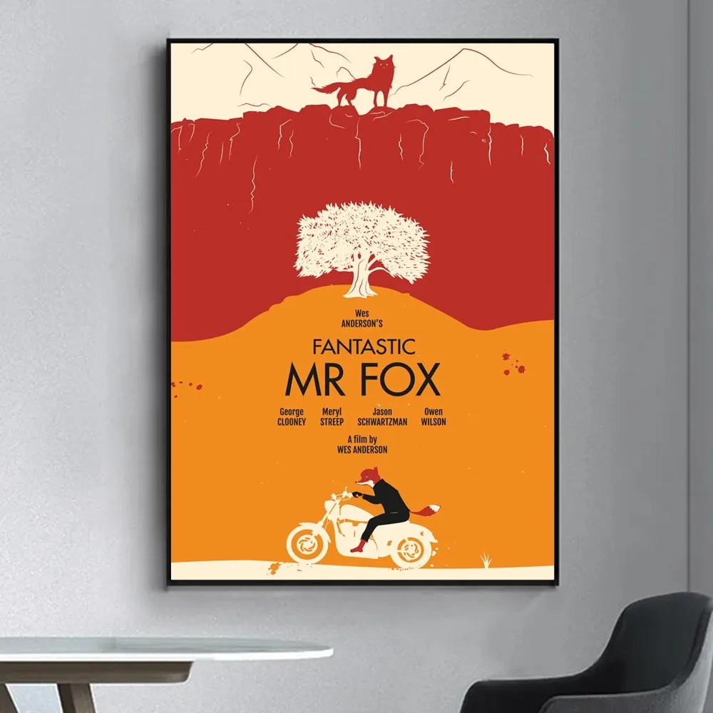 Fantastic Mr Fox Vintage Fairy Poster Fancy Wall Sticker for Living Room Bar Vintage Decorative Painting Middle