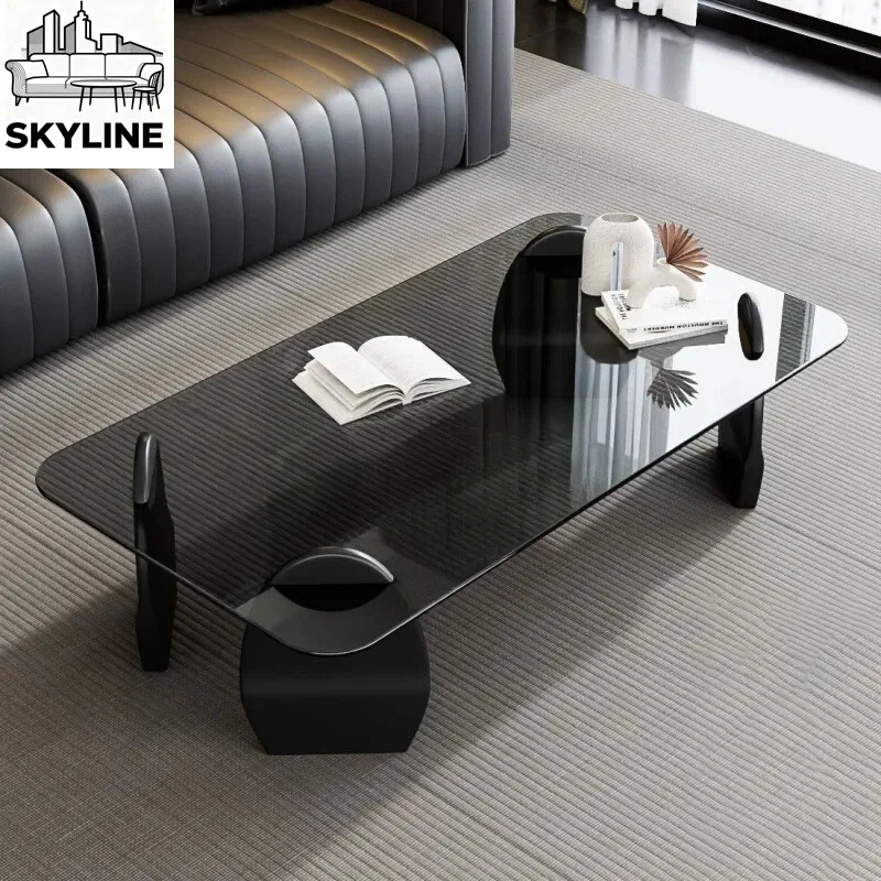 

Rectangle Modern Coffee Table Minimalist Retro Vintage Nesting Clear Side Table Storage Space Saving Couchtisch Home Furniture