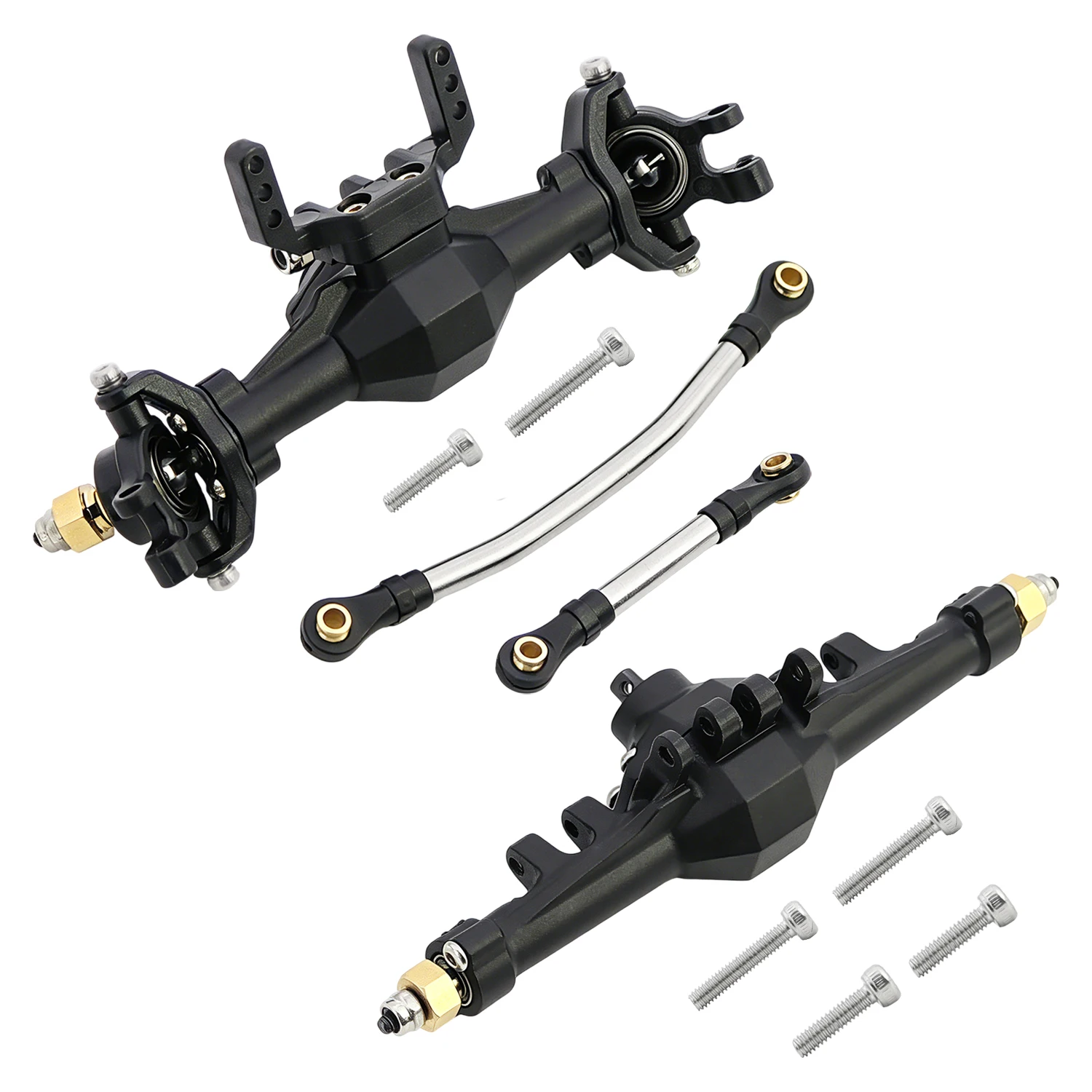 Plastic Front Rear Axle Set Straight Axles Complete With Servo Mount For Trx4m Defender Bronco RC Crawler Upgrade Parts