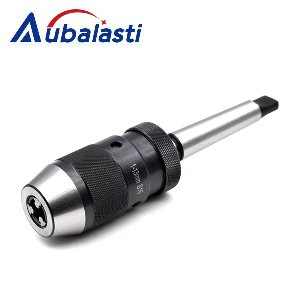 Aubalasti 1/32-1/2 Inch Keyless Drill Chuck With MT2 B16 Shank JT33 Arbor for CNC Tool Machine