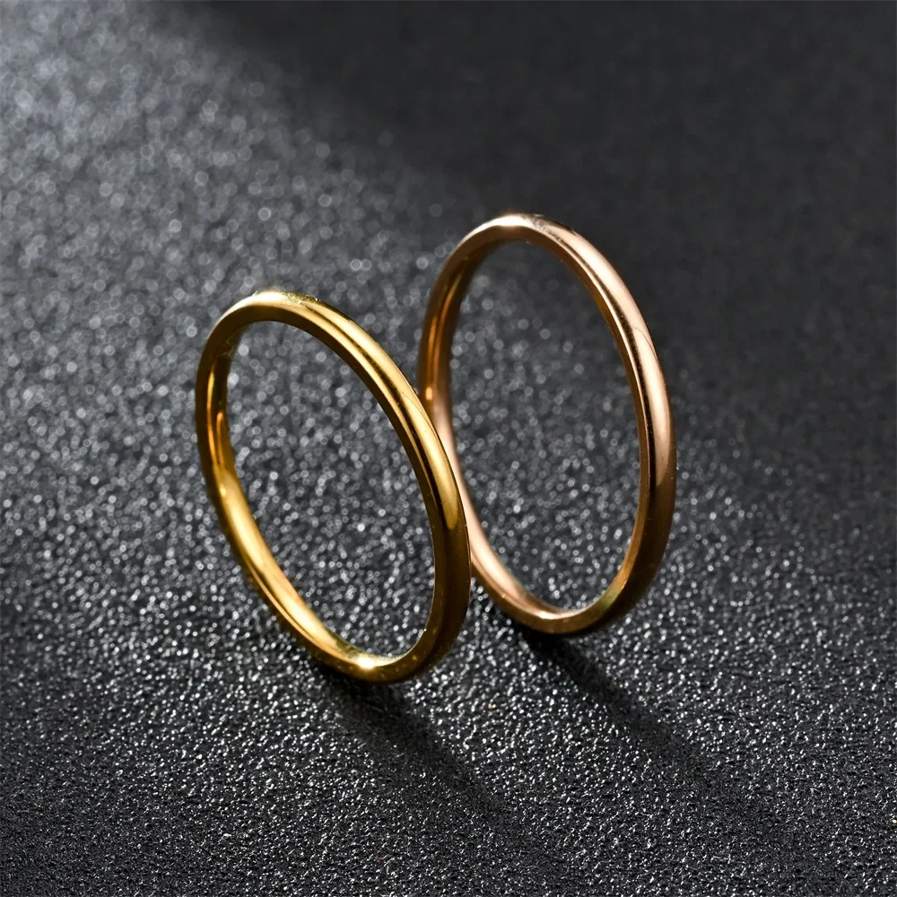 2mm Men and Women Titanium Steel Ring for Elegant USA Size 5-13